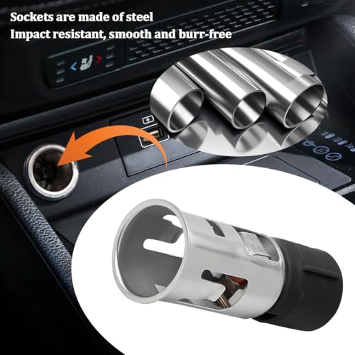 HZEL Car Cigarette Lighter Socket with Removal Tool, 12V Vehicle Power Outlet Socket Adapter Replaces 56457, Automotive Cigarette Lighter Replacement, Compatible with LaCrosse Enclave G5
