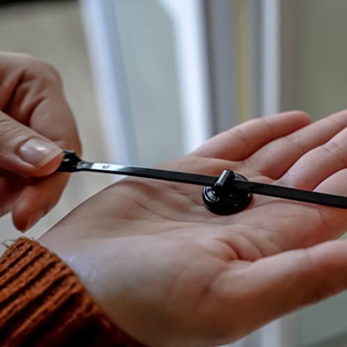 Magnetic Cable Zip Tie Mounts. Black. 12 Pack. Includes 12 Black Cable Zip Ties. Ideal for Cable Management