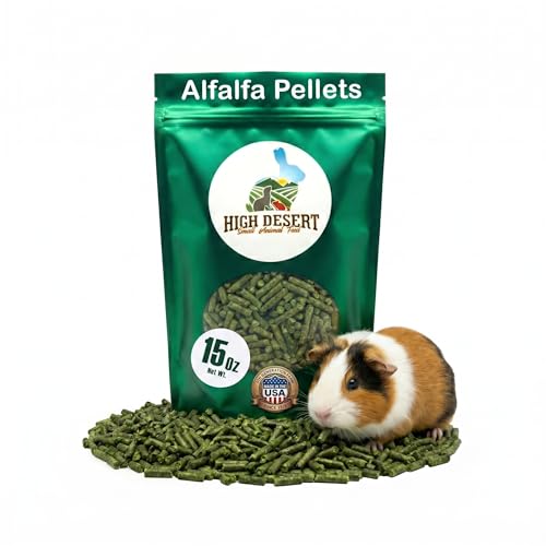 High Desert Delight Alfalfa Pellets, Protein Rich Small Animal Food for Young Rabbits Guinea Pigs and Small Pets, Natural Fiber Alfalfa Hay Pellets for Digestive Health, Fresh Hand Packed 15 oz Bag - size: 1 Pound (Pack of 1)