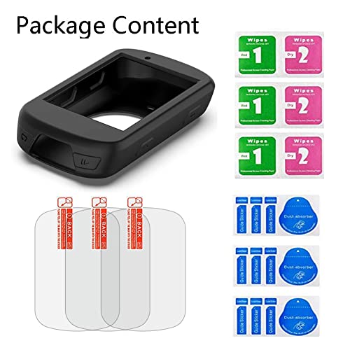 Screen Protector for Garmin Edge 530 Gps (3+1pack) and Silicone Case Cover,Tempered Glass Film Anti-Scratch High Definition Full Coverage Transparent