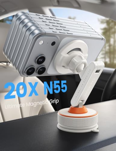 Lamicall Car Phone Holder Mount Ultra Nano Gel & 70+LBS Vacuum Suction Cup - color: White