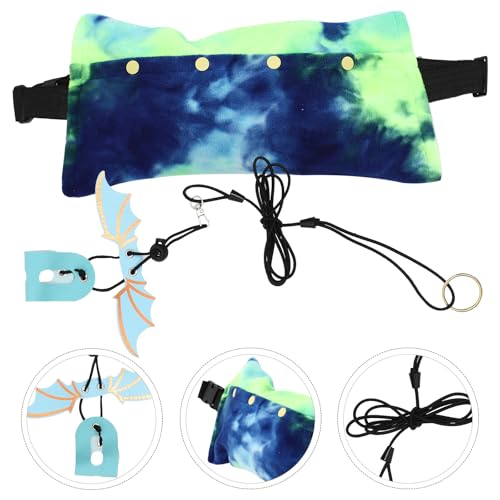 Cabilock Adjustable Blue Outdoor Lizard Carrier Bag with Leash Portable Reptile Travel Sling for Bearded Dragon and Small Reptiles