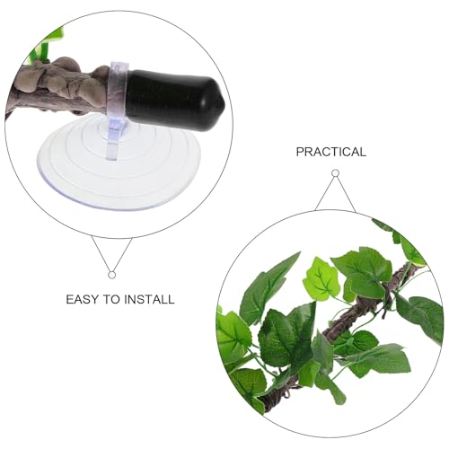 INOOMP Artificial Climbing Vines for Reptile Terrarium, Flexible Fake Green Jungle Vines with Suction Cup, Simulation Decorative Plants for Lizards, Snakes, Amphibians Habitat