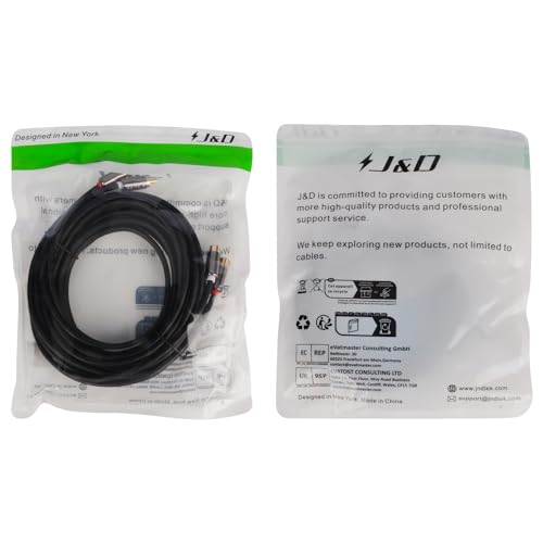 J&D 2 RCA Extension Cable, RCA Male to Female Stereo Cable, 20 ft - size: 20 Feet