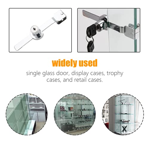 2 Pack Sliding Glass Door Lock Showcase Display Case Lock, Ratchet Lock Reptile Cage Lock and Key, Vivarium Lock for Drawer Cabinet, Fit Thickness 0.08-0.31 Inch / 2-8mm, Keyed Alike - size: 5.63 inch / 143mm