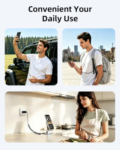 Coiled USB C Cable for CarPlay 1FT 2Pack, Short Right Angle USB C Cable - size: 1FT