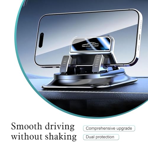 Dashboard Navigation Bracket, 360 Degree Rotation Automotive Phone Holder, Universal Self-Adhesive Non-Slip Car Phone Holder, for Most Cars (Black)