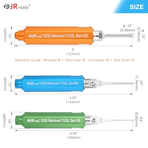JRready DDS Metal Storage Handle Pin Removal Tool Kit for Weather Pack Metri-Pack Connectors Automotive Depinning Tool with DRK-785084 AMP 1.5mm Superseal Removal Tool ACTCRH7A08 - size: Upgraded ST5211 DDS Series