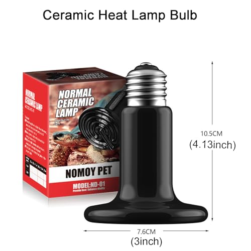 Sxminer 4 Pack 150W Ceramic Heat Lamp Bulb, E26/E27 Base Infrared Reptile Heat Lamp or Chicken Brooder Heater Bulb Non-Light Emitting for Pets Snakes Lizards Industrial Use
