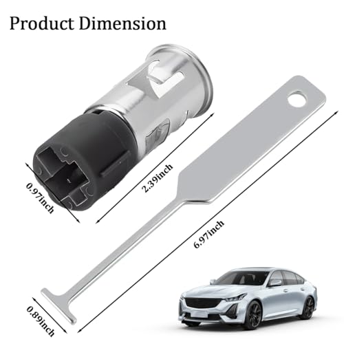 HZEL Car Cigarette Lighter Socket with Removal Tool, 12V Vehicle Power Outlet Socket Adapter Replaces 56457, Automotive Cigarette Lighter Replacement, Compatible with LaCrosse Enclave G5