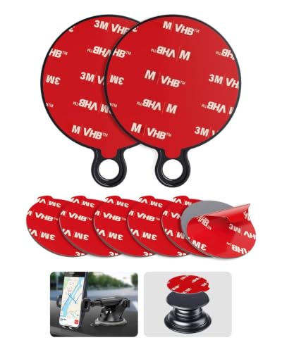 APPS2Car 3M VHB Adhesive Kit, 2 Dash Disks + 6 Grip Pads for Phone Mount - size: 2 Pack Large Round & 6 Pack Small Round