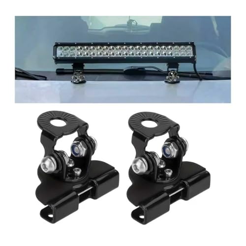 2 PCS LED Light Bar Mounting Brackets, Adjustable Car Pillar Hood Lamp Mount Holder with Hex Wrenches, Universal Work Light Bar Fixing Bracket for Off-Roads Trucks SUVs (Black) - color: Black