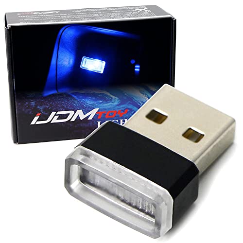 iJDMTOY USB Mini LED Car Interior Ambient Atmosphere Accent Lighting Kit - color: Blue