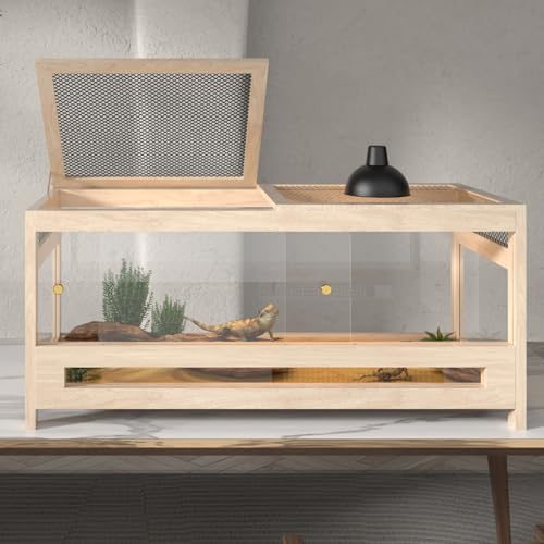 4x2x2 Reptile Enclosure 80 Gallon – Large Reptile Tank for Bearded Dragon Cage, Snake Terrarium & Reptile Habitat with Mesh Top