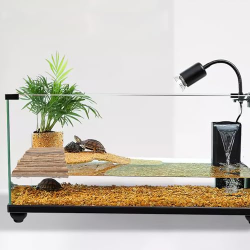 POPETPOP Wooden Turtle Hideout and Reptile Shelter DIY Terrarium Cave with Stick Design for Indoor Pet Habitat Landscaping and Crawling Platform
