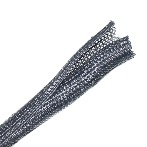 6.5ft - 1/2 inch Cord Protector Wire Loom Tubing Cable Sleeve Split Sleeving for USB Cable Power Cord Audio Video Cable – Protect Cat from Chewing - Black