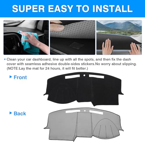 Autorder Dashboard Cover Mat for Chrysler 300 300C 2005-2010 Accessories Dash Cover Upgrade Flannel Dash Mat Sunshade Glare UV Rays Protector - size: Black 05-10 Chrysler 300