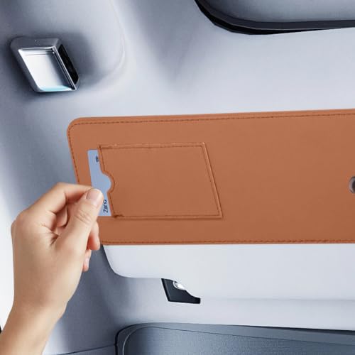 Car Sun Visor Extender with Sunglass Clip&Ticket Card Holder, Orange - color: Orange