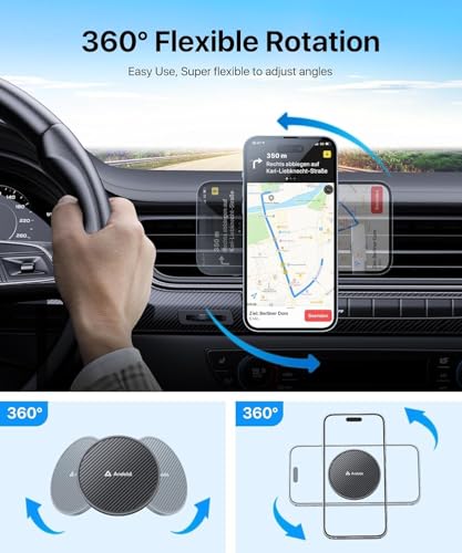 andobil for MagSafe Car Mount [20xN55 Strongest Magnet] Magnetic Phone Holder for Car Vent Stable Metal Clip 360 Adjustable Magnetic Car Phone Holder Mount for iPhone 17 Pro Max 16 15 14 13 Plus Mini - style: Vent