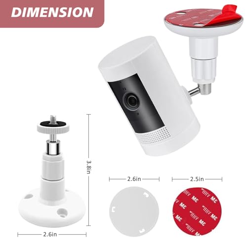 2 Pack Wall Mount Kit, VHB Adhesive or Screw, No Drill, Compatible with Arlo, Eufy Cam, Plug-in Ring & HD Security Camera, Stick & Up Cam Battery, Wyze Cam, Universal Indoor Outdoor Bracket