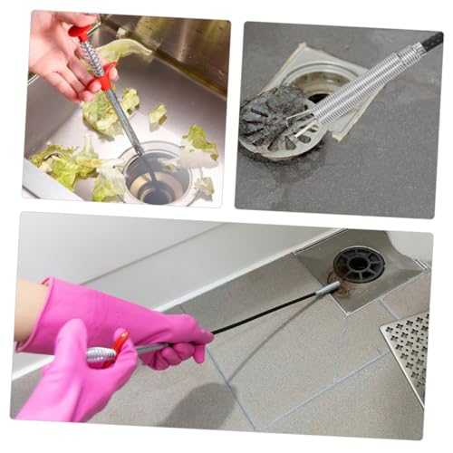 Spring Dredging Tool Fast Blockage Removal Versatile Materials Household Use Easy to Operate Drain Cleaning Brush Pressure-type Cleaning Hook Kitchen Bathroom Restaurant