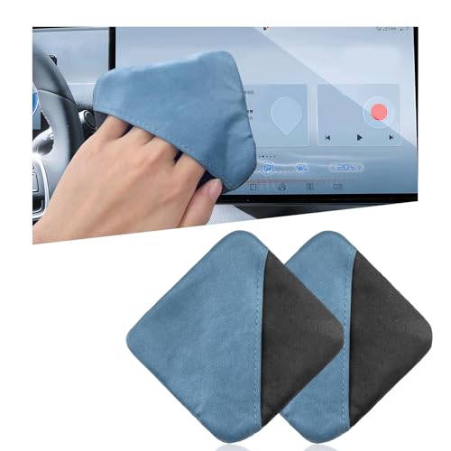 Ohleats Car Screen Cleaner, Microfiber Cleaning Pad - color: Blue&Gray,2Pcs