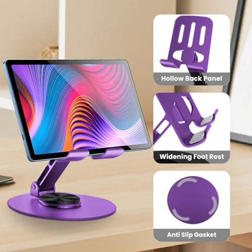 Universal Metal Cell Phone Stand, Purple - color: Purple
