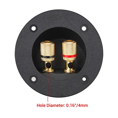 Facmogu 2PCS Round 3 Inch 2-Way Speaker Box Terminal Cup Binding Post - color: 2-way Round