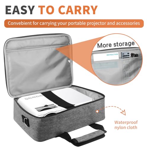 Projector Carrying Bag, Projector Carrying Case, Projector Case, Portable Carrying Bag with Laptop Compartment & Adjustable Shoulder Strap,Portable Bag for Most Major Projector