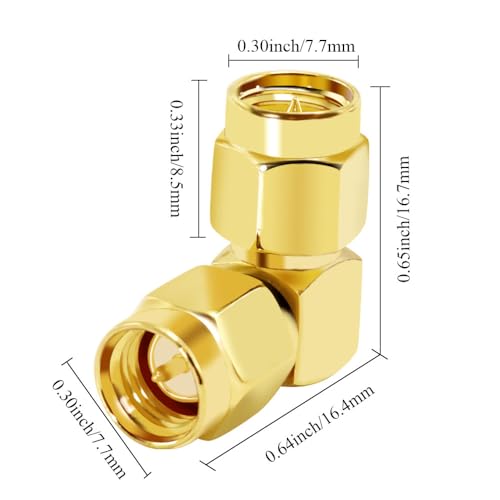 CNARIO SMA Male to Male Adapter, SMA 90 Degree Adapter