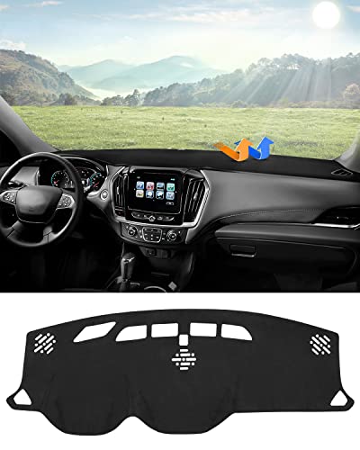 Autorder Dashboard Cover Mat for 2018-2024 Chevrolet Traverse Accessories Dash Cover Flannel Dash Mat Sunshade Glare UV Rays Protector - size: Black 18-24 Traverse