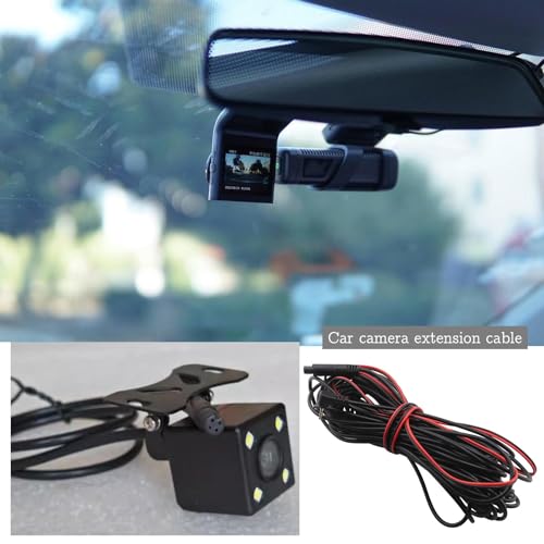 ECSiNG 10m Car Camera Extension Cables 2.5mm Male to 4 Pin Backup Camera Cord Dash Cam Reverse Camera Extension Cables for Car Truck Motorhome Bus Van Black