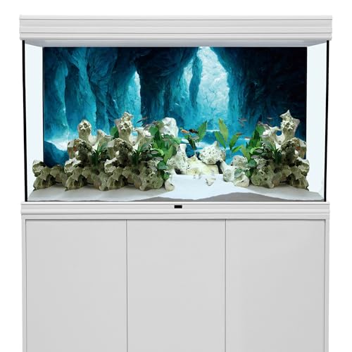AWERT 72x16 inches Rock Cave Aquarium Background Rock Pillar Terrarium Background Cave Fish Tank Background - size: 72x16in/180x40cm