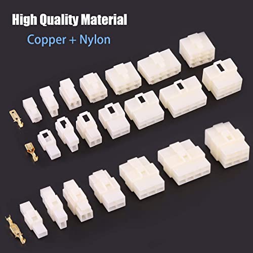 Glarks 180Pcs 6.3mm 8 Pin Way Electrical Automotive Wire Connector Male Female Socket Plug and Terminals Kit for Motorcycle, Bike, Car, Boats (10Set 6.3mm 8P) - size: 10Set 6.3mm 8P