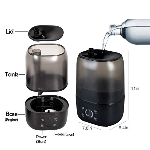 Reptile Humidifier Digital Timing Fog Machine with Double Hose & 4 Liter Reservoir, Automatic Terrarium Fogger for Reptiles/Amphibians/Herps/Vivarium