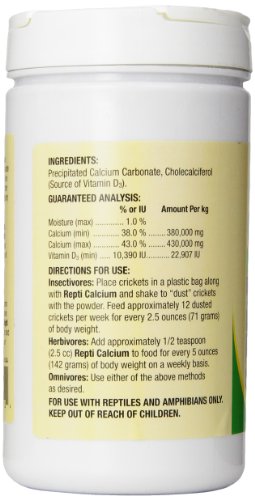 Zoo Med Reptile Calcium with Vitamin D3, 12-Ounce - size: 12-Ounce