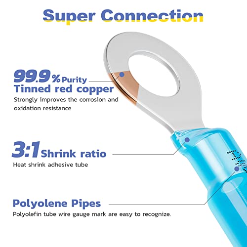 haisstronica 260PCS Heat Shrink Wire Connectors, 26-10 AWG, 4Colors/19Sizes