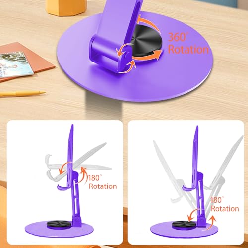 Universal Metal Cell Phone Stand, Purple - color: Purple
