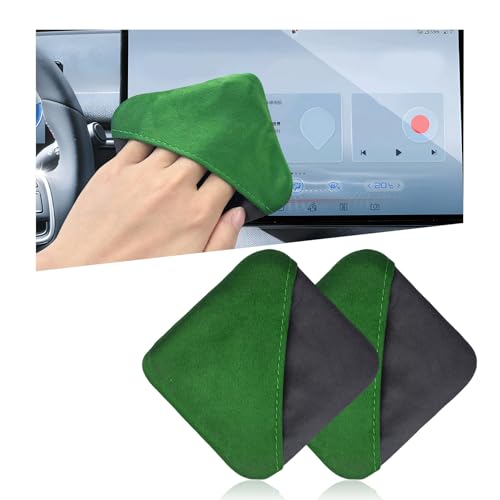 Ohleats 2PCS Car Screen Cleaner, Microfiber Cleaning Pad, Green&Gray - color: Green&gray,2pcs