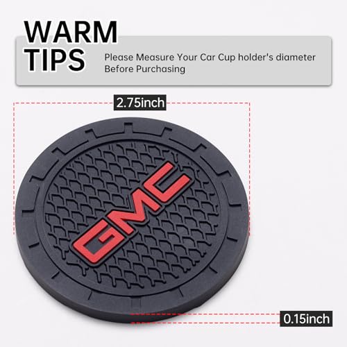 Car Cup Coaster, 2PCS Universal Non-Slip Cup Holders, Compatible with GMC Series Car Cup Holder Coasters，Car Drink Coaster Holder Accessory, Black, G Black2