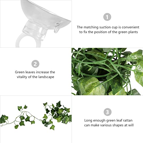 PRETYZOOM 8pcs Bendable Reptile Vines for PET Habitat Decor Artificial Climbing Plants Simulation Suction Cups for Terrariums and Tank Accessories
