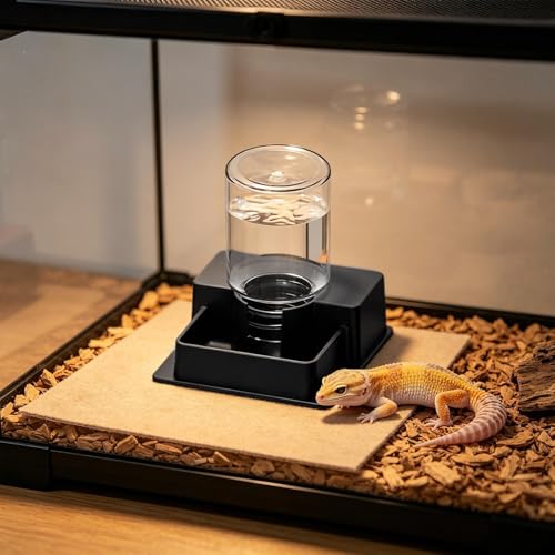 Reptile Water Feeder - Automatic Leak-Proof Dispenser, Constant Level Hydration Station | Waterer for Gecko Snake Lizard Bearded Dragon Home Indoor Tank Habitat - color: mm