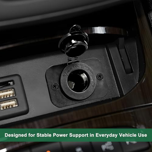 3 PCS 12V Cigarette Lighter Socket, DC Waterproof Power Outlet Socket with Fuse Wires, Cigarette Lighter Female Connectors Replacement for Car Marine Boat Motorcycle ATV RV - color: 3 PCS