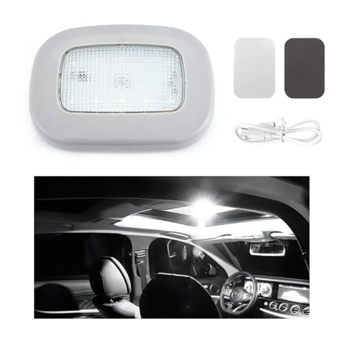 Ohleats Car Interior Ceiling Roof Lights, Magnetic Rechargeable USB Wireless Dome Lamp, LED Auto Map Reading Light Cover for Insider Roof Ceiling, Universal Car Accessories (Gray) - color: Gray