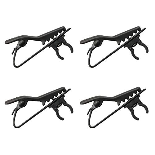 4pcs Metal Black Lapel Microphone Clip for Lapel Microphone, 6mm