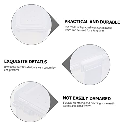 BESPORTBLE 2pcs Breathable Worm Breeding Box for Reptile Feeding Multi-Purpose Box Lid