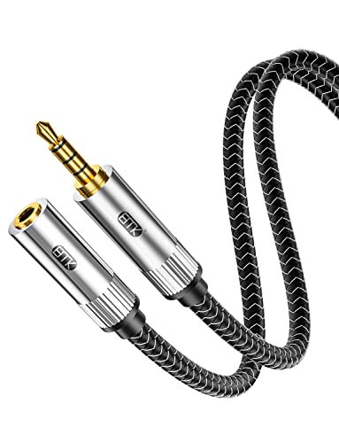 EMK TRRS 3.5mm Aux Extension Cable, 4 Pole Gold Plated Stereo Audio Cable for Headphones, Laptop, Speaker (10 Feet/3M) - size: 10 Feet, style: 3.5mm TRRS Aux Extension Cable