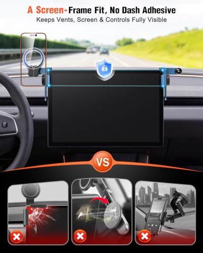 Magnetic Phone Mount for Tesla Model 3/Y Center Screen, Holder for MagSafe