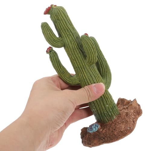 OUNONA Artificial Cactus for Reptile Terrarium Decor, Fake Plants for Turtle Habitat, Desert Environment Accessories for Bearded Dragon and Snake Climbing, Plastic Reptile Tank Ornament