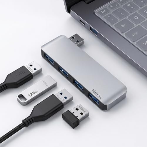 USB 3.0 Hub 4-Port Cable-Free USB Splitter for Laptop Left Side - color: Silvery(Left)